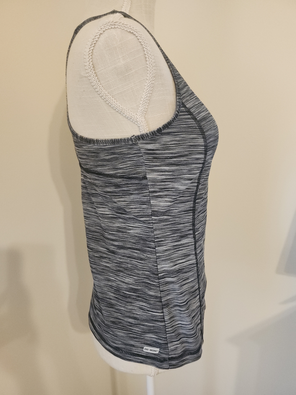 Space-Dye Gray Racerback Tank Top - Picture 2 of 4